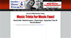 Desktop Screenshot of insidermusictrivia.com